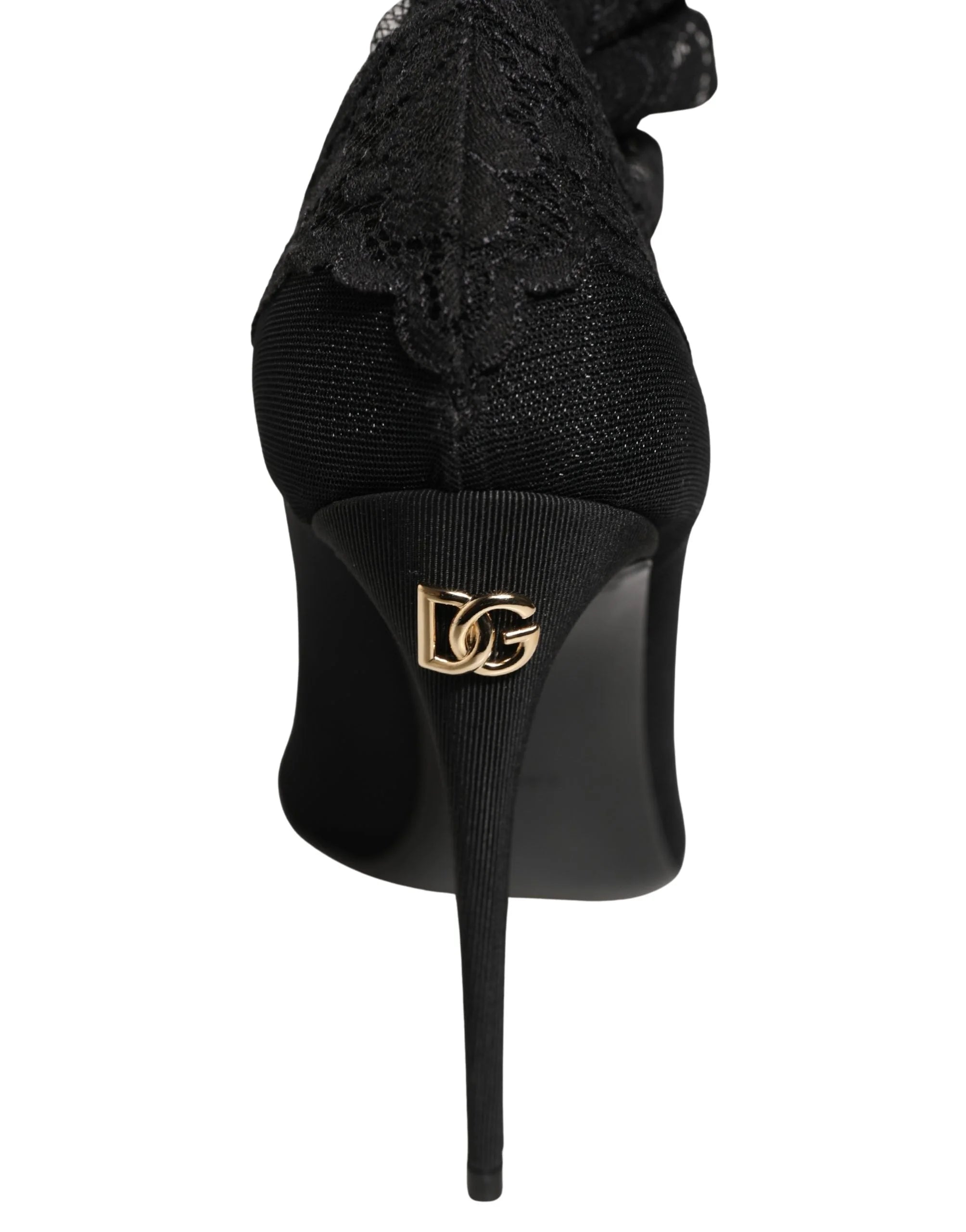 Dolce & Gabbana Black Over The Knee Sock Pumps Boots Shoes - EU37.5/US7