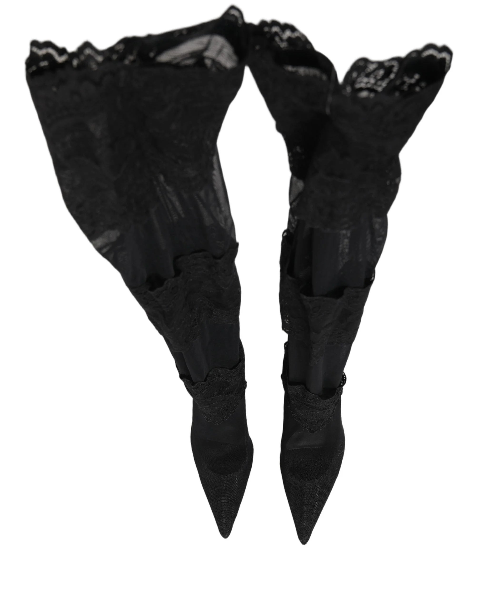 Dolce & Gabbana Black Over The Knee Sock Pumps Boots Shoes - EU37.5/US7