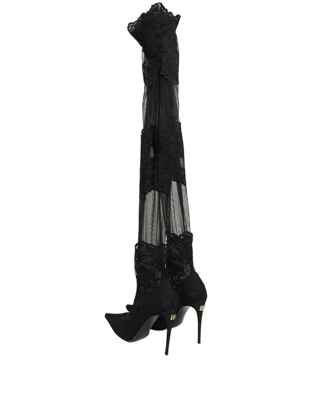 Dolce & Gabbana Black Over The Knee Sock Pumps Boots Shoes - EU37.5/US7