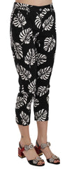 Dolce & Gabbana Black Palm Leaf Print Skinny Pants - IT38|XS - Trousers