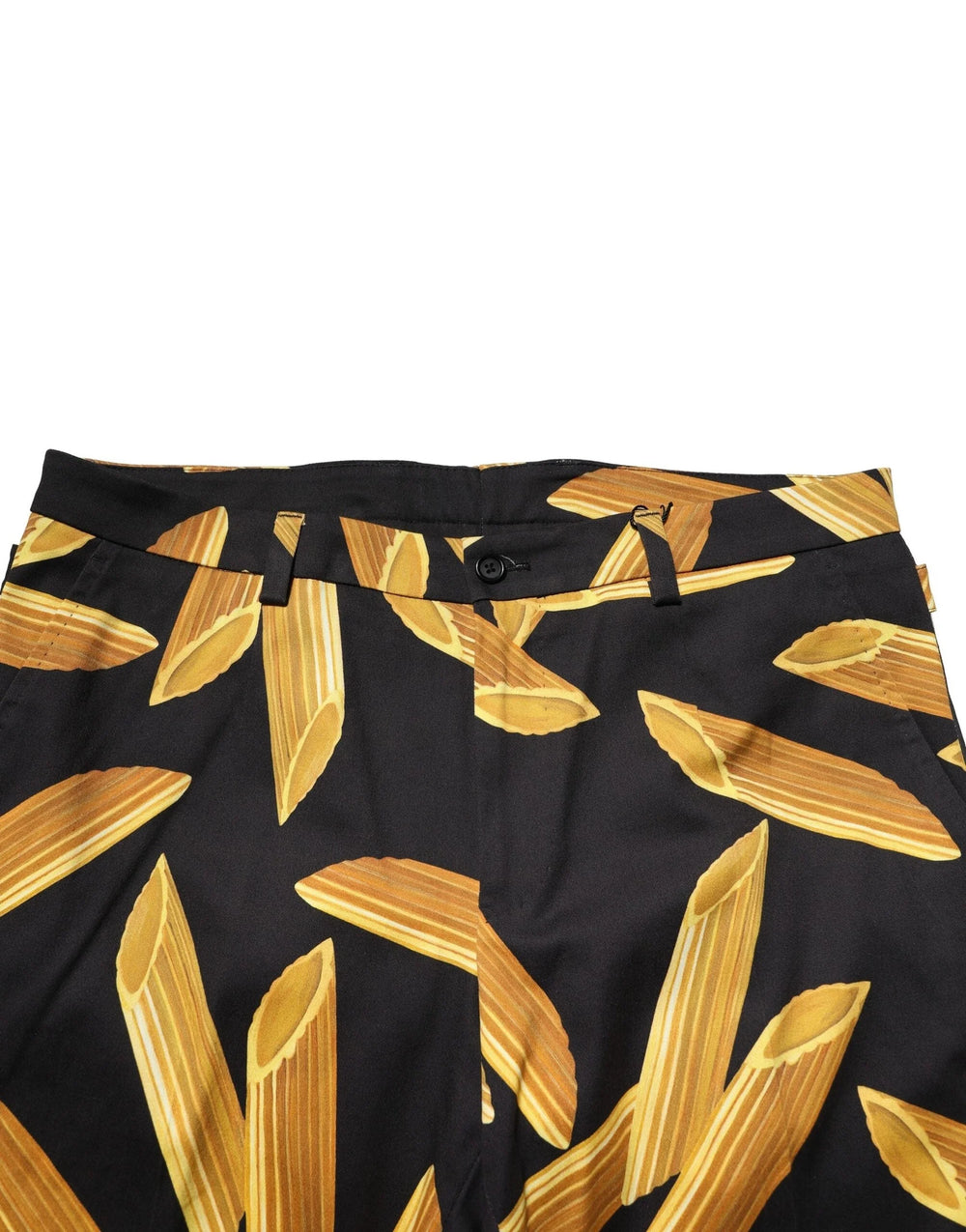Dolce & Gabbana Black Pasta Print Tapered Men Pants - Trousers