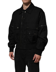 Dolce & Gabbana Black Patch Pocket Full Zip Bomber Jacket - IT50 | L - Bomber Jackets