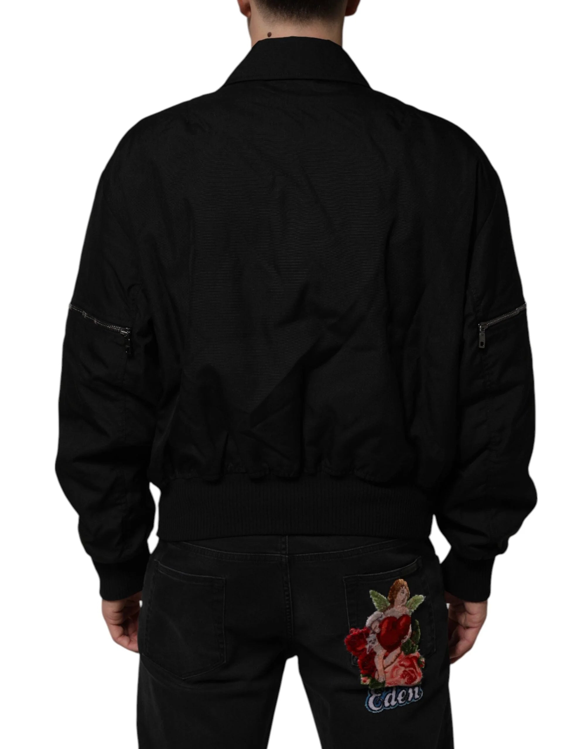 Dolce & Gabbana Black Patch Pocket Full Zip Bomber Jacket - IT50 | L - Bomber Jackets