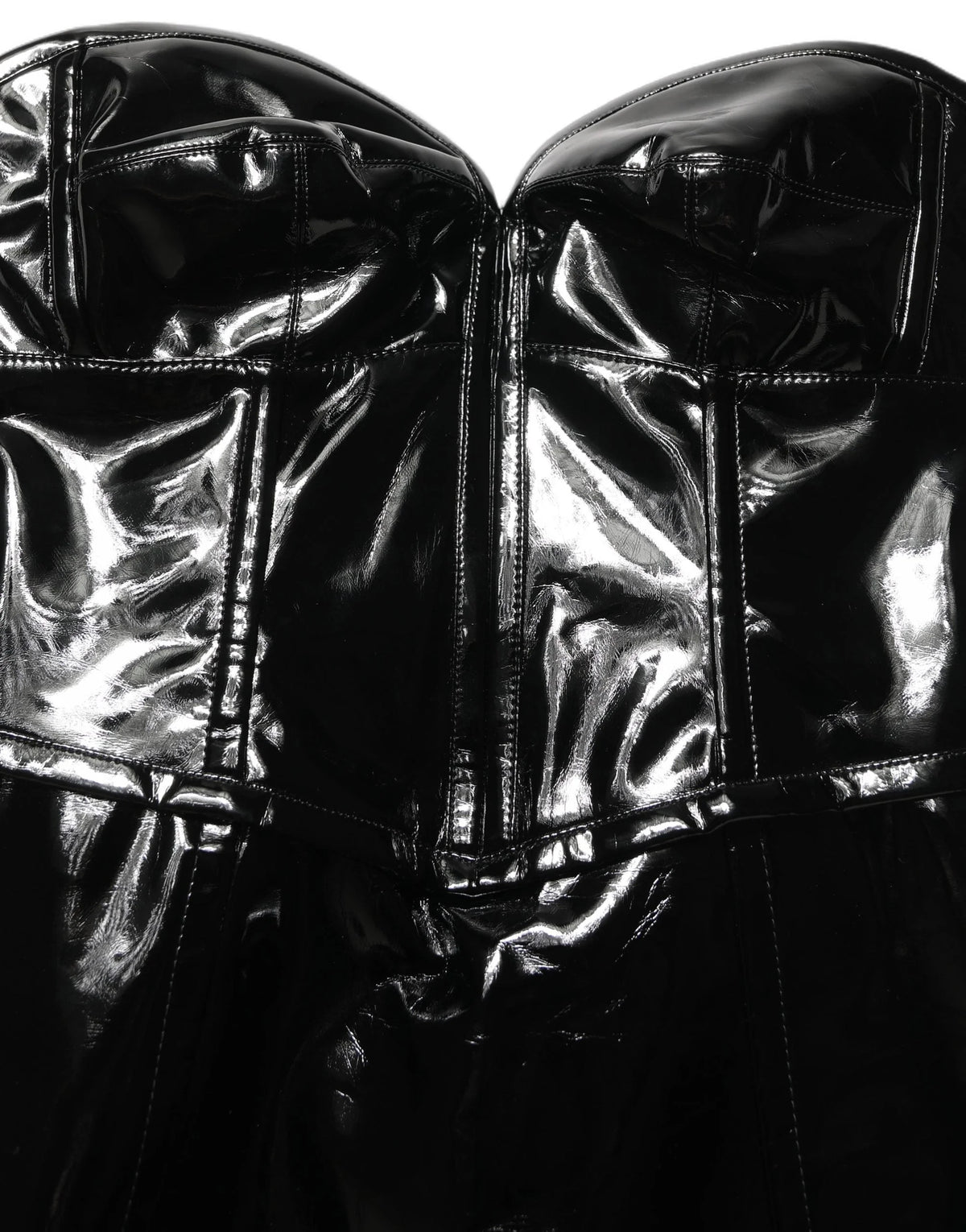 Dolce & Gabbana Black Patent Leather Corset Style Mini Dress