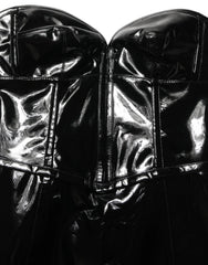 Dolce & Gabbana Black Patent Leather Corset Style Mini Dress