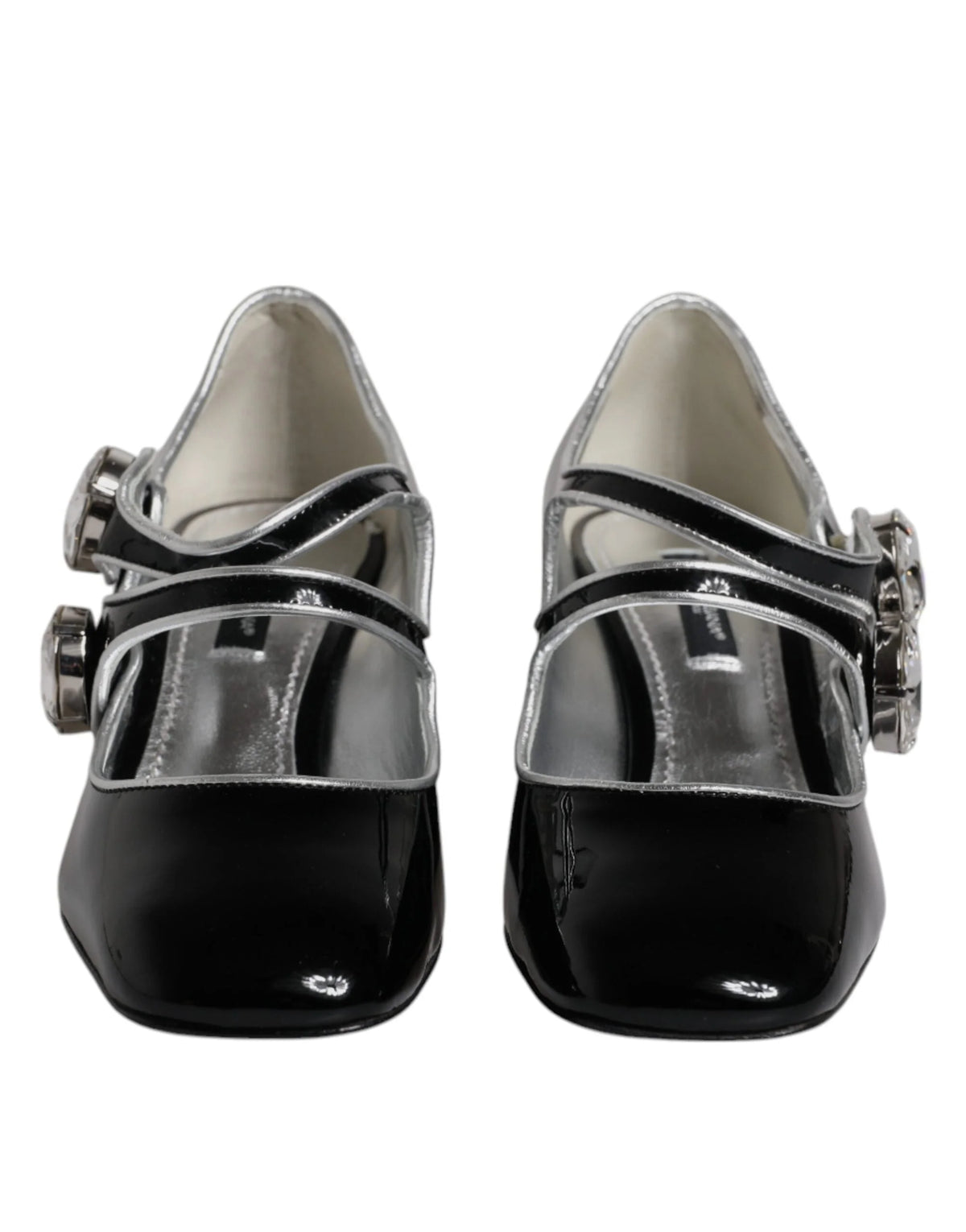 Dolce & Gabbana Black Patent Leather Crystal Mary Jane Pumps Shoes - EU35/US4.5