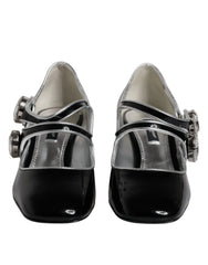 Dolce & Gabbana Black Patent Leather Crystal Mary Jane Pumps Shoes - EU35/US4.5