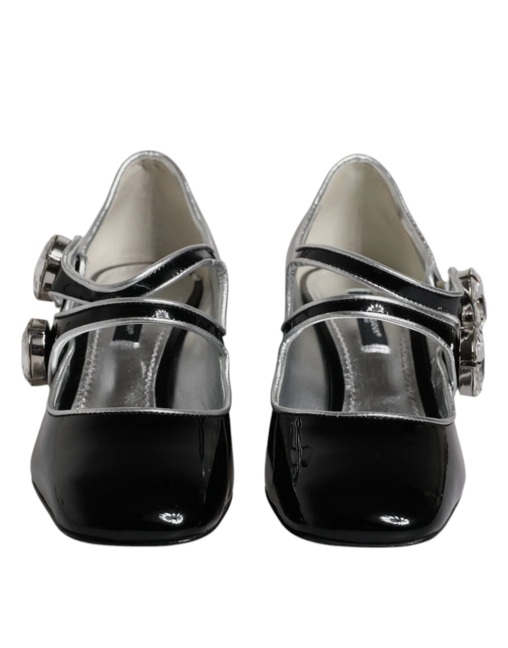 Dolce & Gabbana Black Patent Leather Crystal Mary Jane Pumps Shoes - EU35/US4.5 - Heels