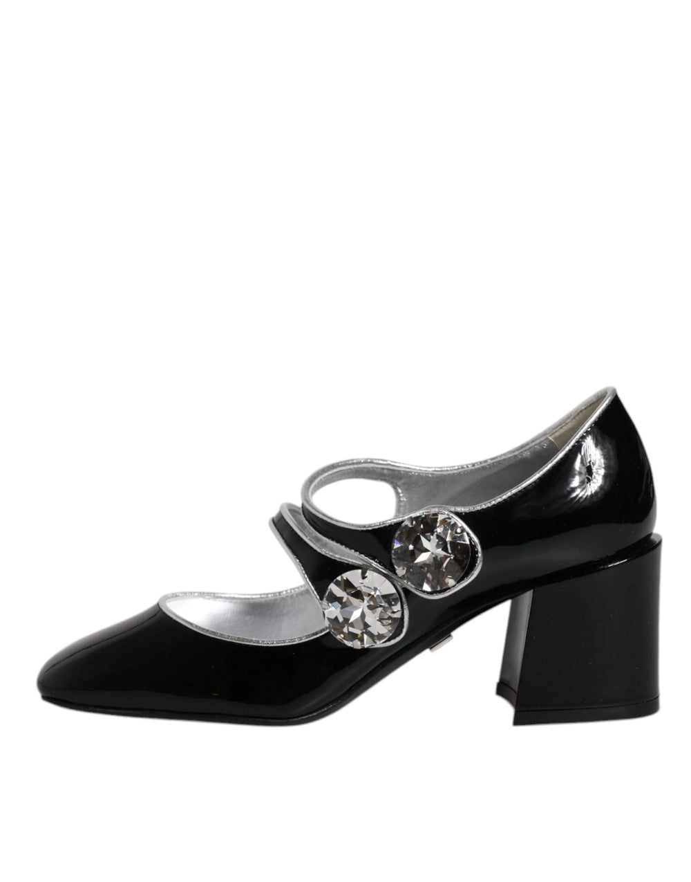 Dolce & Gabbana Black Patent Leather Crystal Mary Jane Pumps Shoes - EU35/US4.5 - Heels