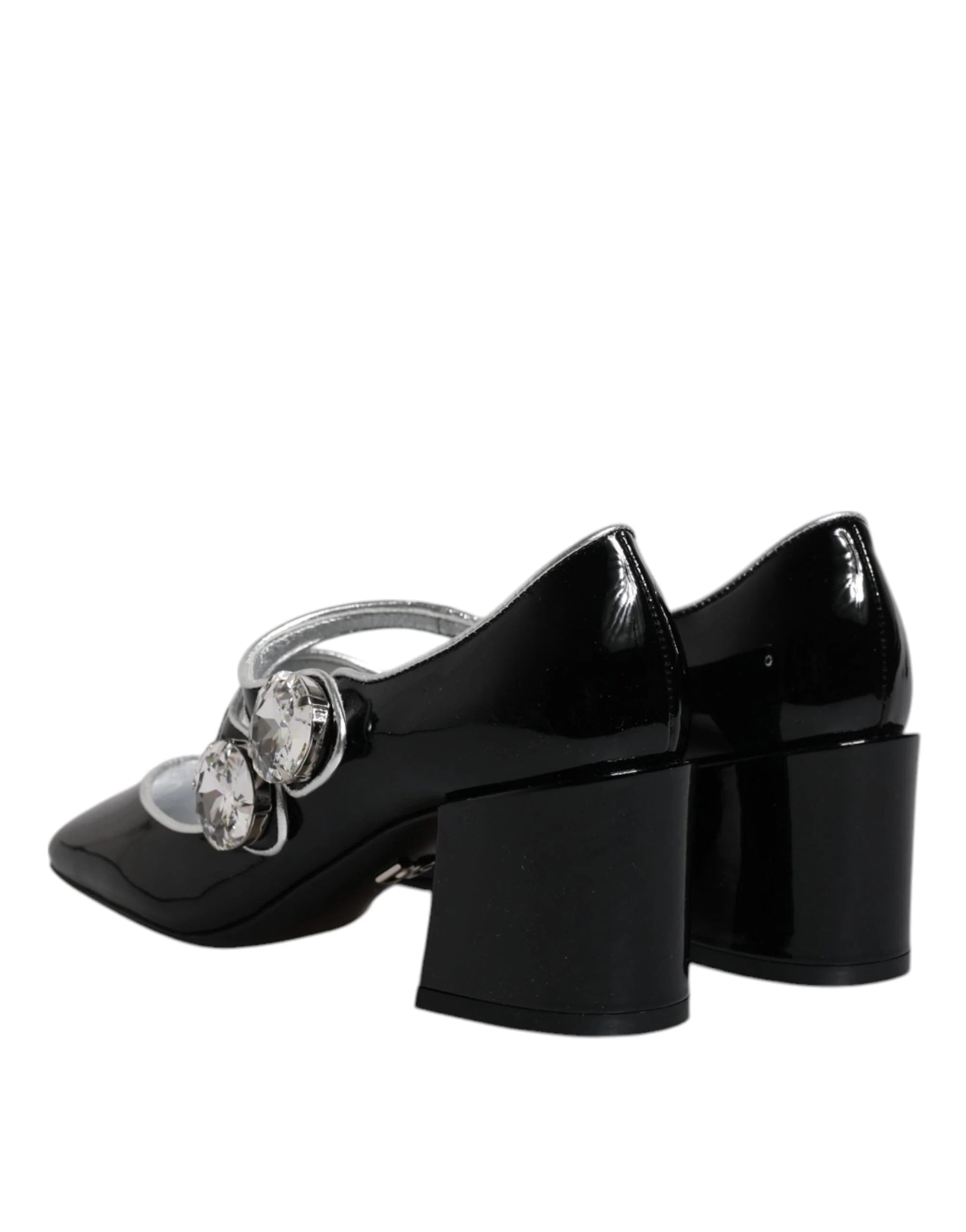 Dolce & Gabbana Black Patent Leather Crystal Mary Jane Pumps Shoes - EU35/US4.5 - Heels