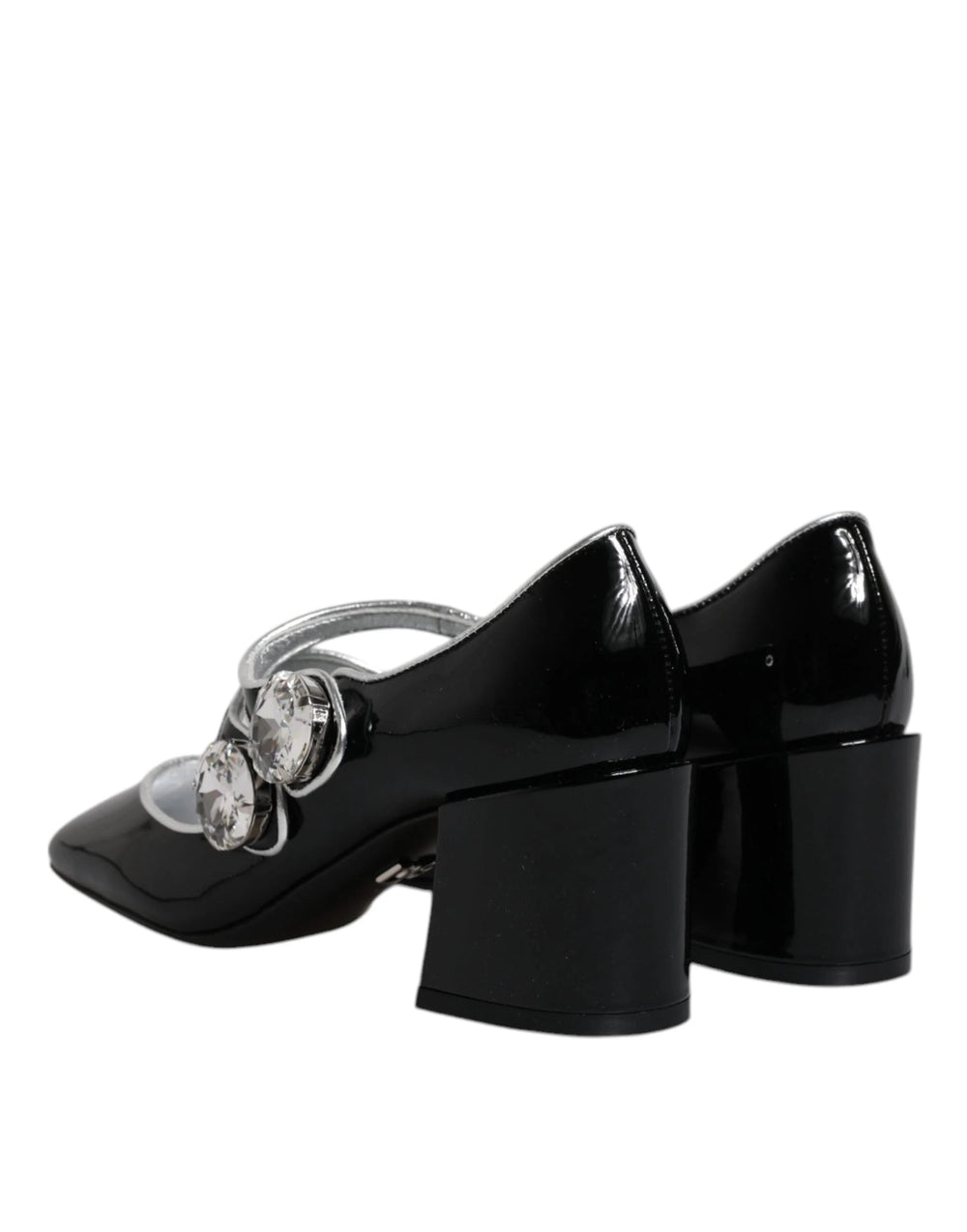 Dolce & Gabbana Black Patent Leather Crystal Mary Jane Pumps Shoes - EU35/US4.5 - Heels
