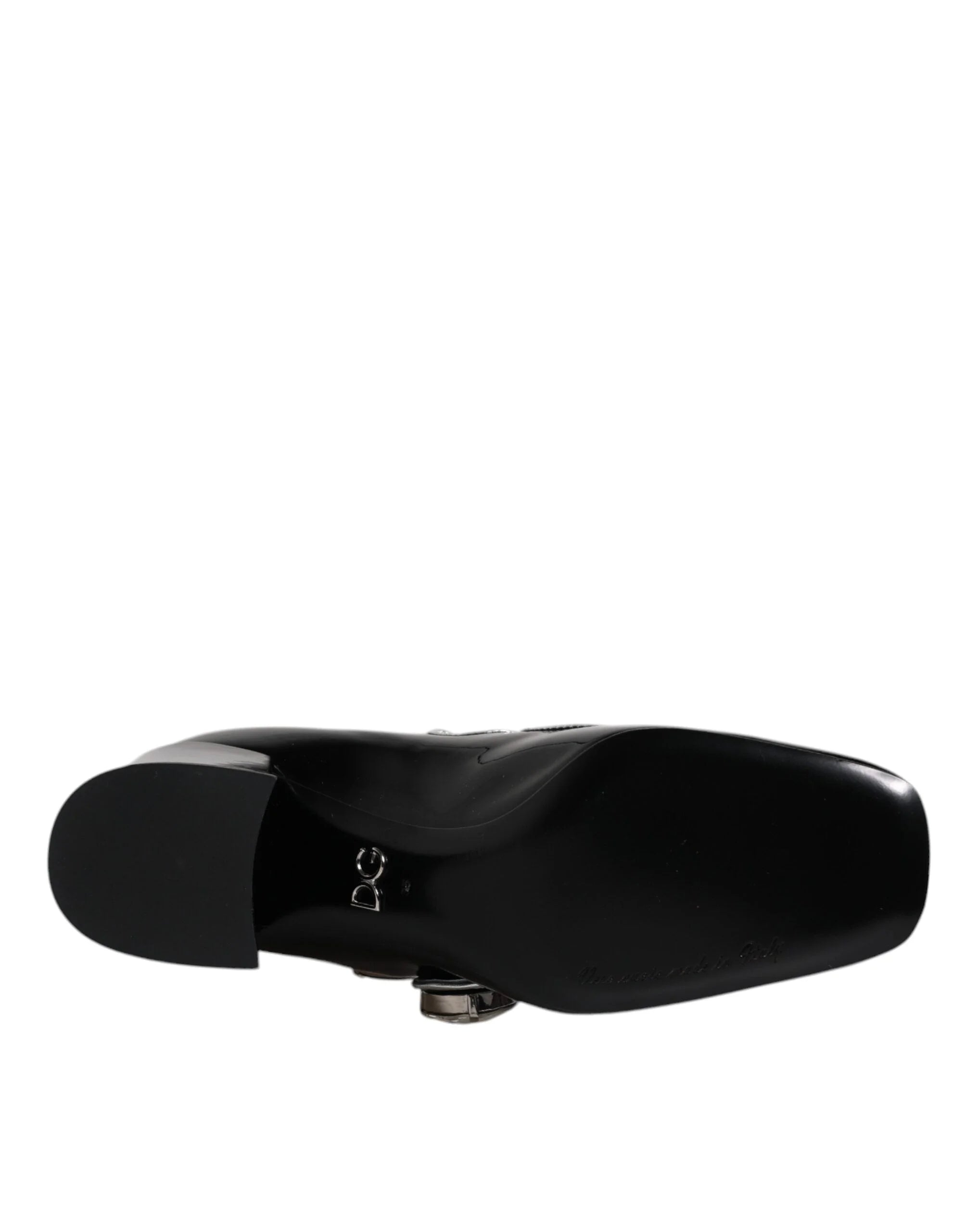 Dolce & Gabbana Black Patent Leather Crystal Mary Jane Pumps Shoes - EU35/US4.5 - Heels