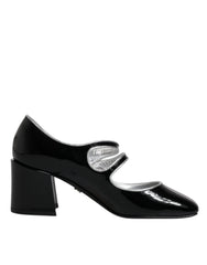 Dolce & Gabbana Black Patent Leather Crystal Mary Jane Pumps Shoes - EU35/US4.5 - Heels