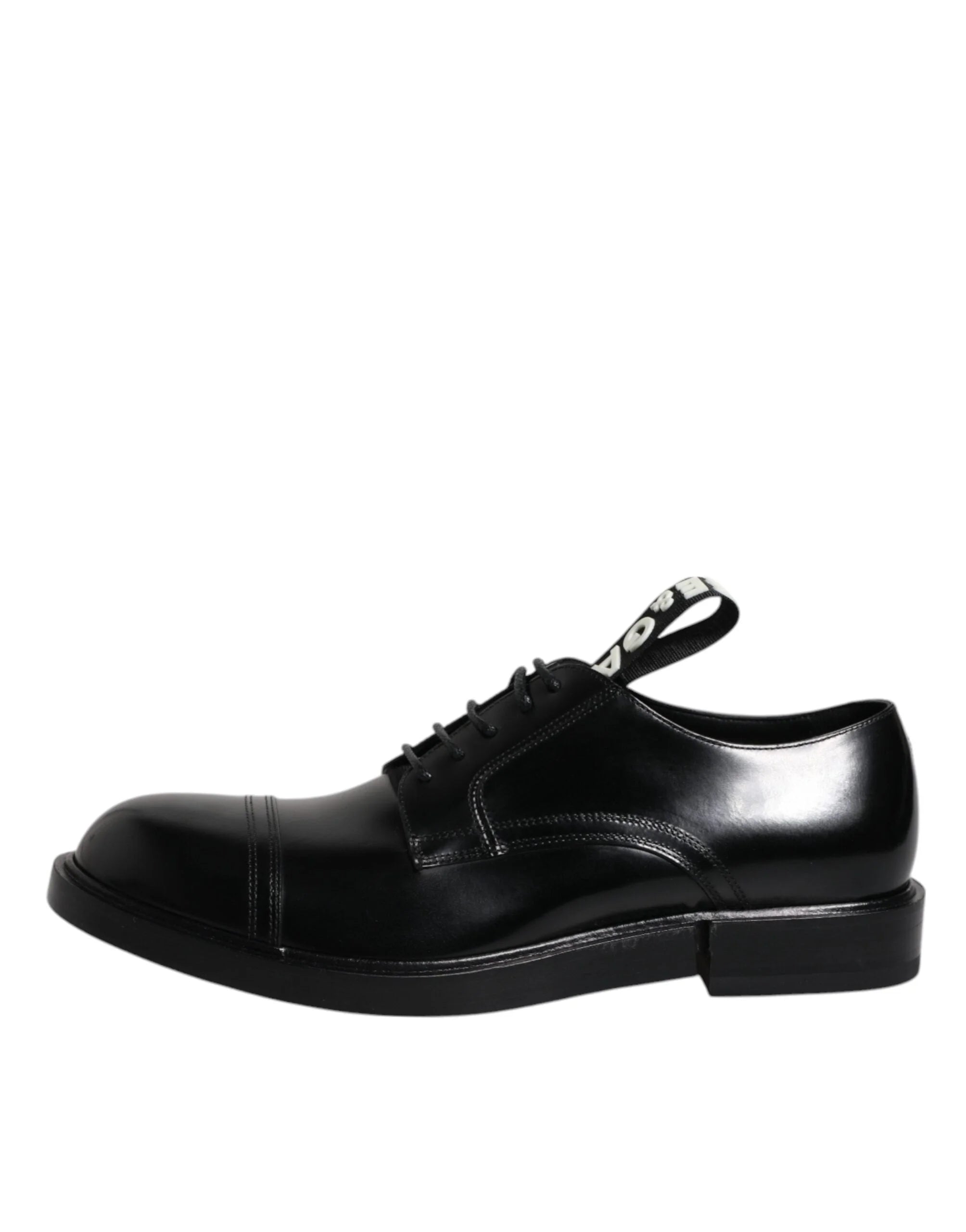 Dolce & Gabbana Black Patent Leather Derby Lace Up Formal Dress Shoes - Shoes