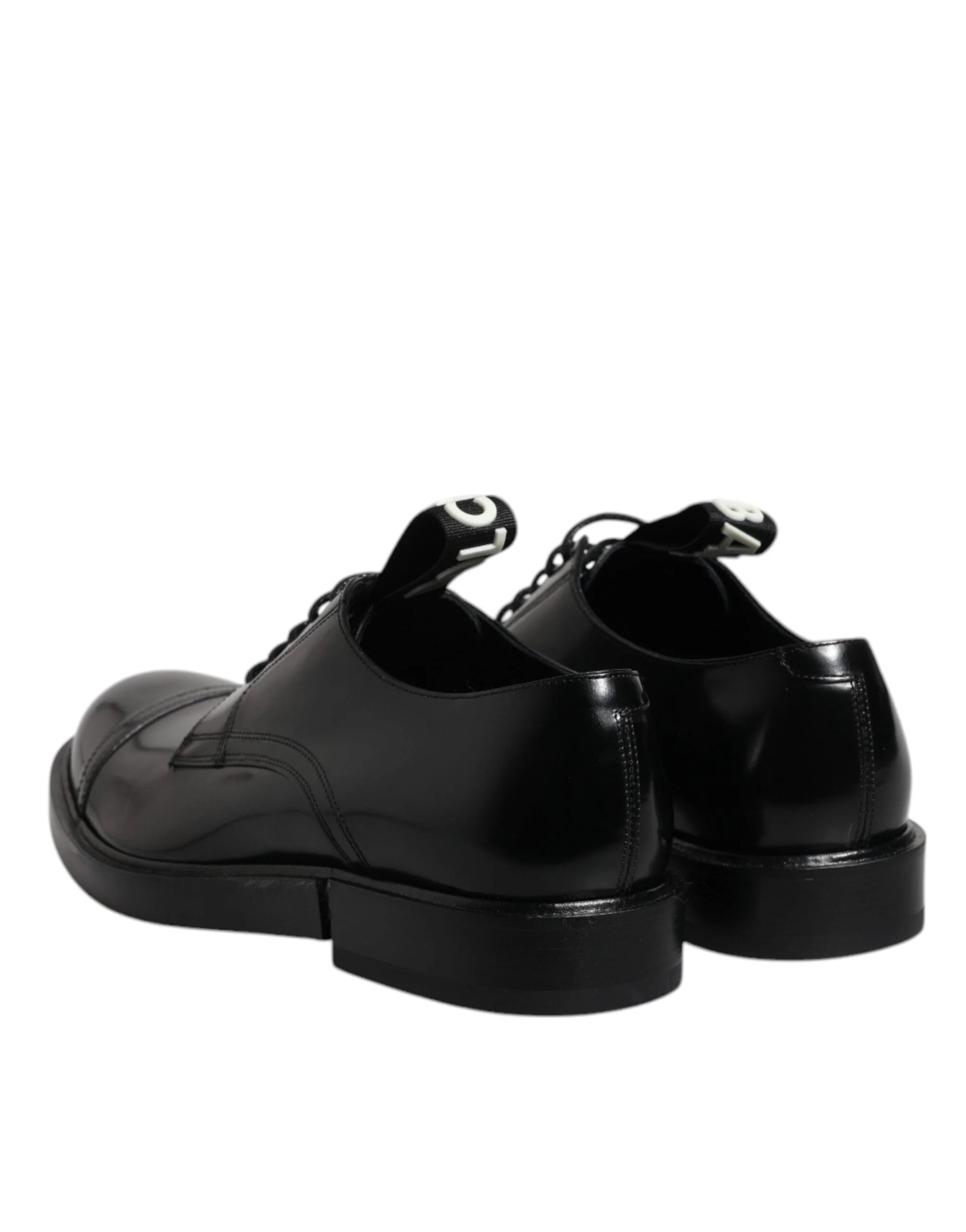 Dolce & Gabbana Black Patent Leather Derby Lace Up Formal Dress Shoes - Shoes