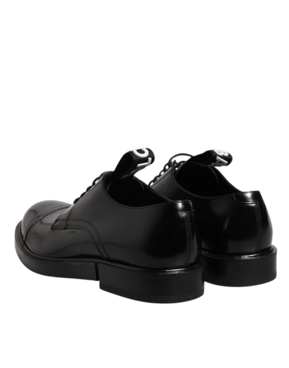 Dolce & Gabbana Black Patent Leather Derby Lace Up Formal Dress Shoes - Shoes