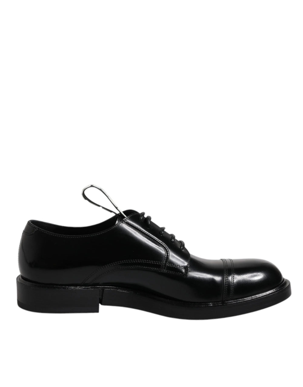 Dolce & Gabbana Black Patent Leather Derby Lace Up Formal Dress Shoes - Shoes