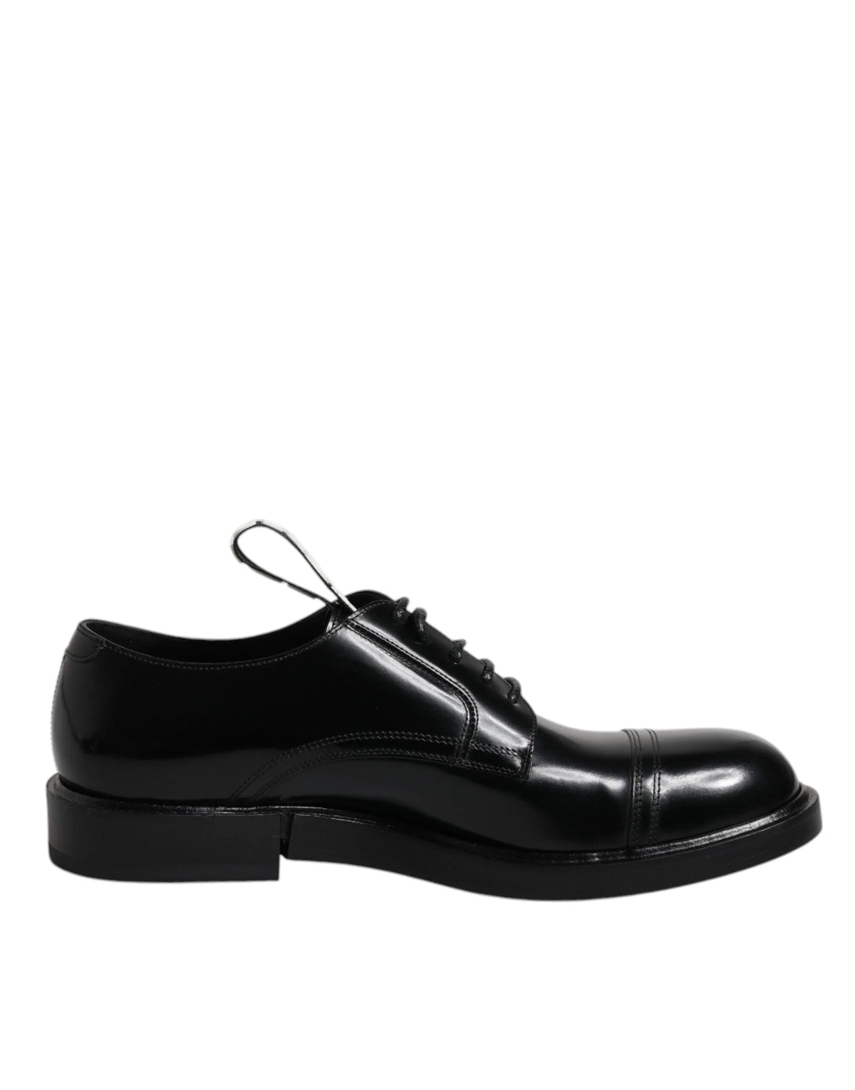 Dolce & Gabbana Black Patent Leather Derby Lace Up Formal Dress Shoes - Shoes