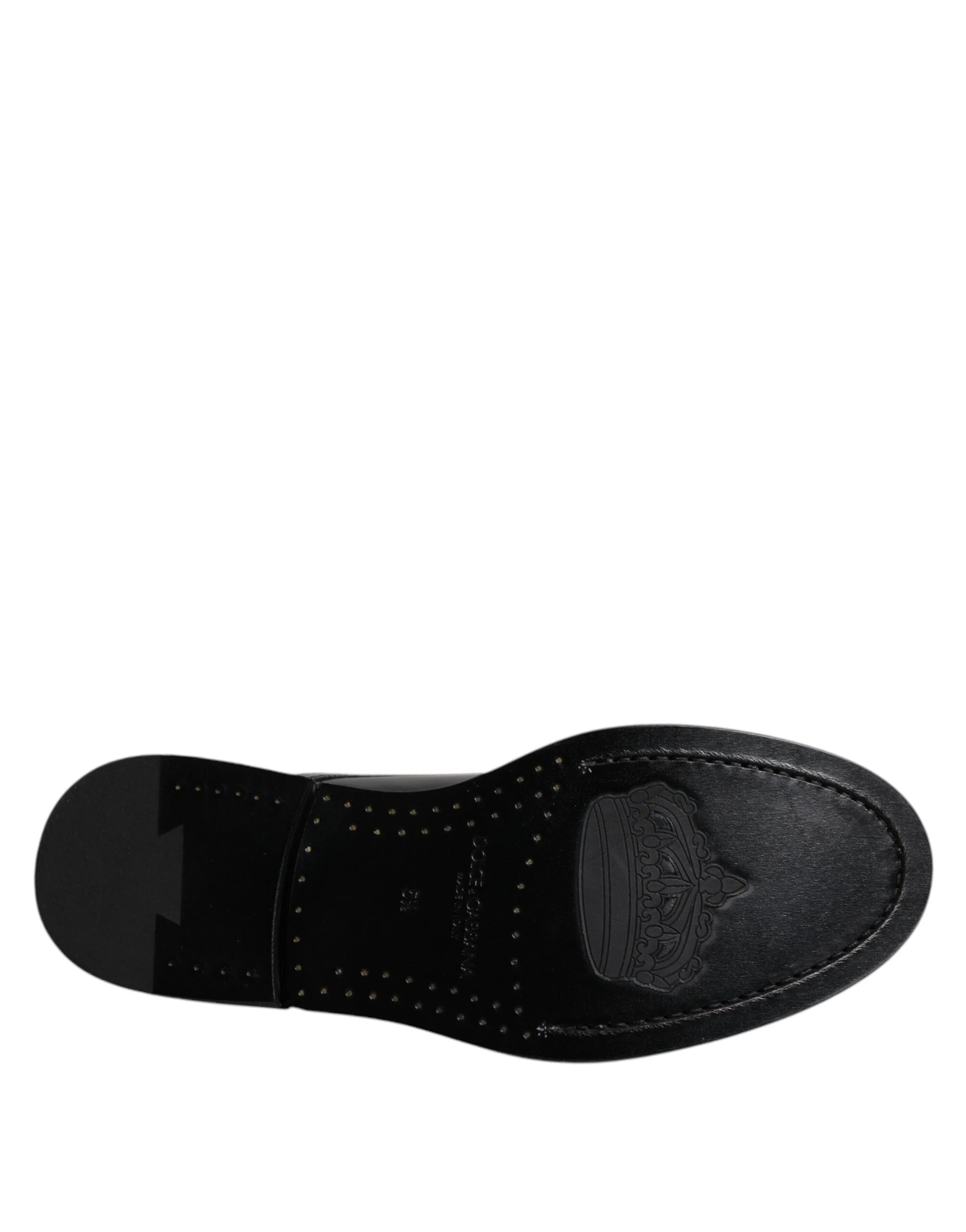 Dolce & Gabbana Black Patent Leather Derby Lace Up Formal Dress Shoes - Shoes