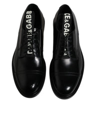 Dolce & Gabbana Black Patent Leather Derby Lace Up Formal Dress Shoes - Shoes