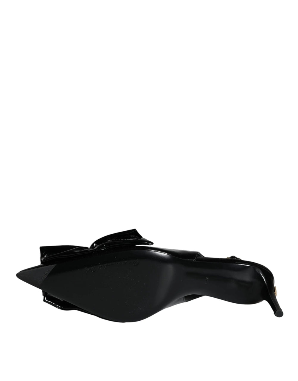 Dolce & Gabbana Black Patent Leather Heels Slingback Shoes - EU37/US6.5 - Heels