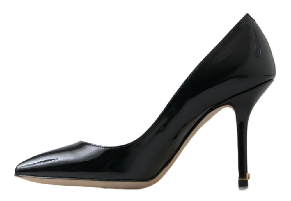 Dolce & Gabbana Black Patent Leather High Heels Pumps Shoes - Heels