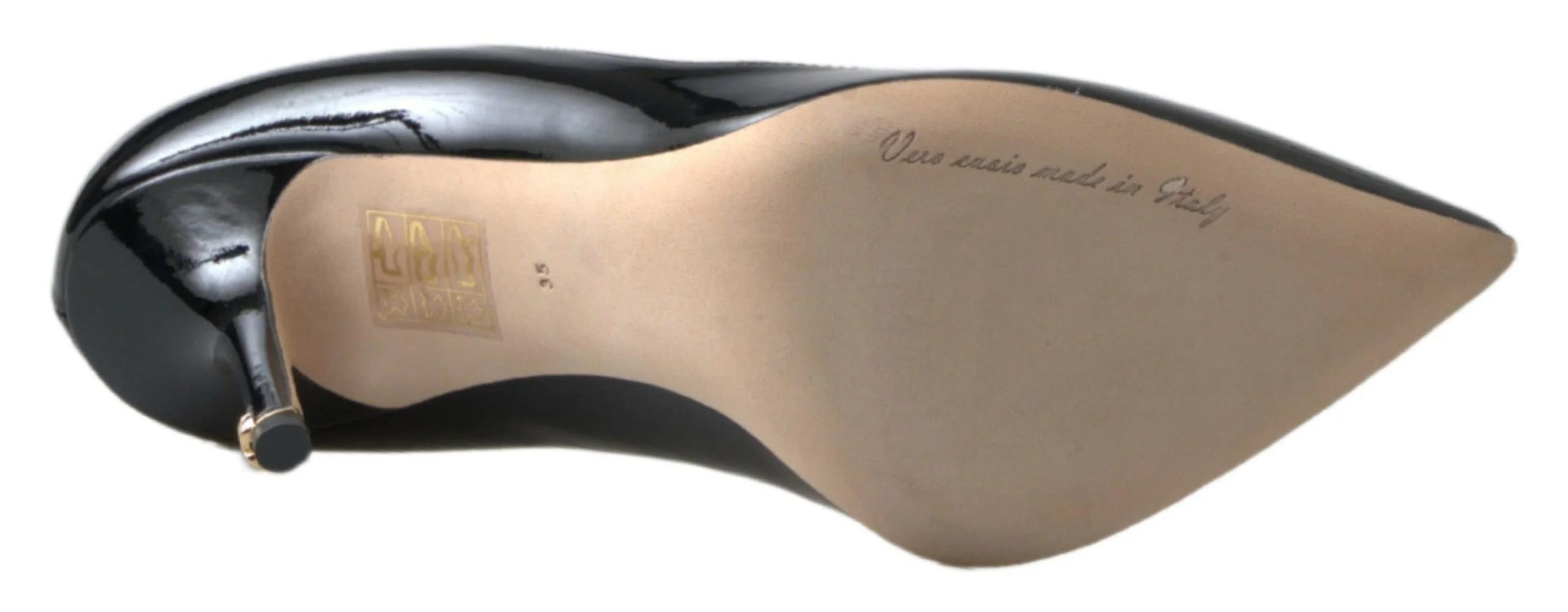 Dolce & Gabbana Black Patent Leather High Heels Pumps Shoes - Heels