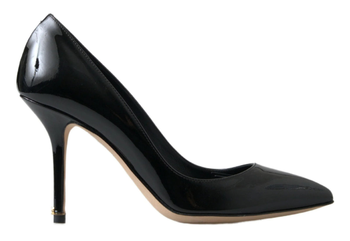 Dolce & Gabbana Black Patent Leather High Heels Pumps Shoes - Heels