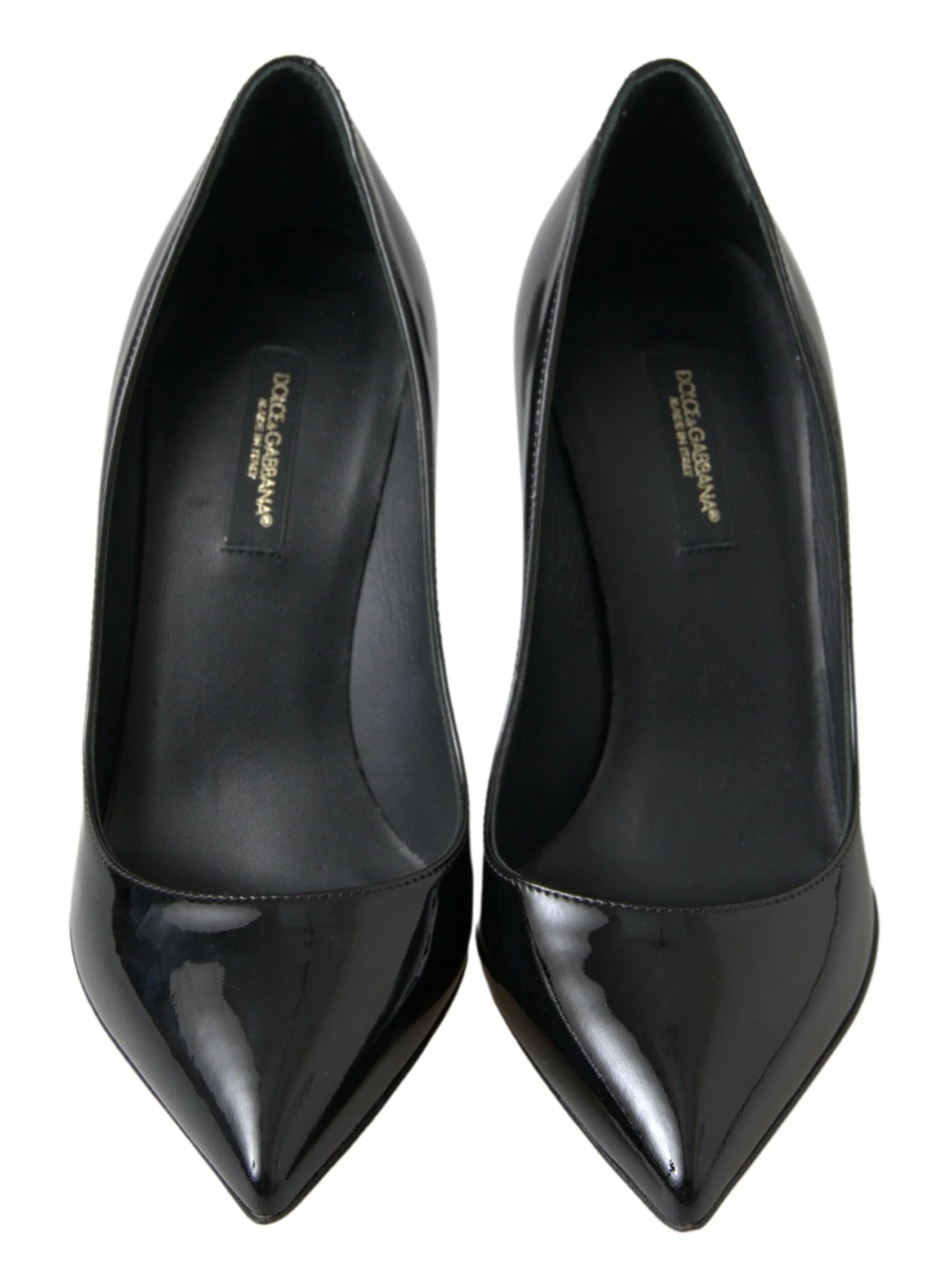 Dolce & Gabbana Black Patent Leather High Heels Pumps Shoes - Heels