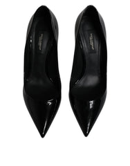 Dolce & Gabbana Black Patent Leather High Heels Pumps Shoes - EU37.5/US7 - Heels