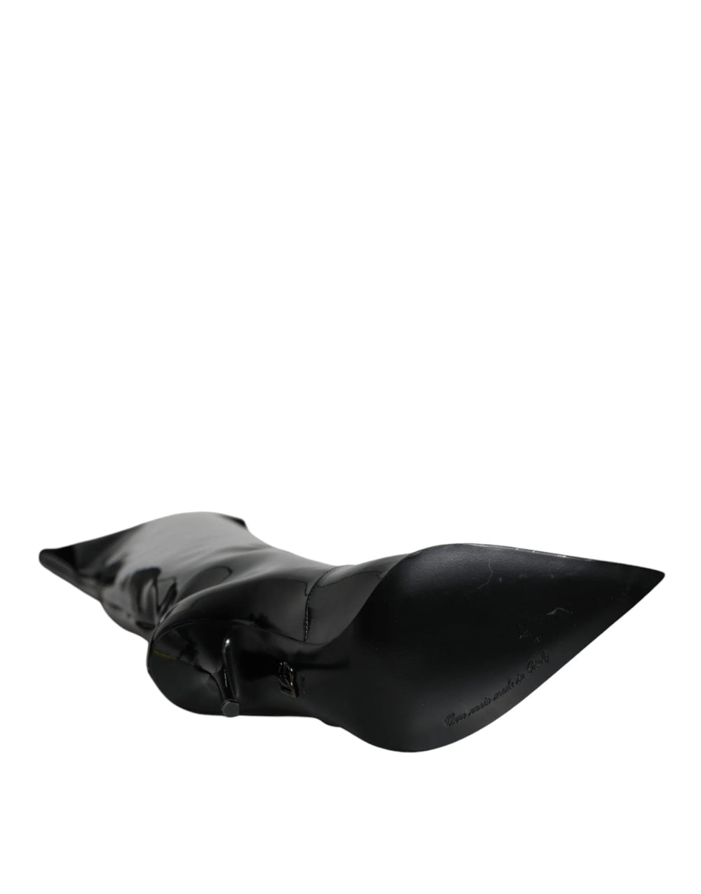 Dolce & Gabbana Black Patent Leather Knee High Boots Shoes - EU37/US7