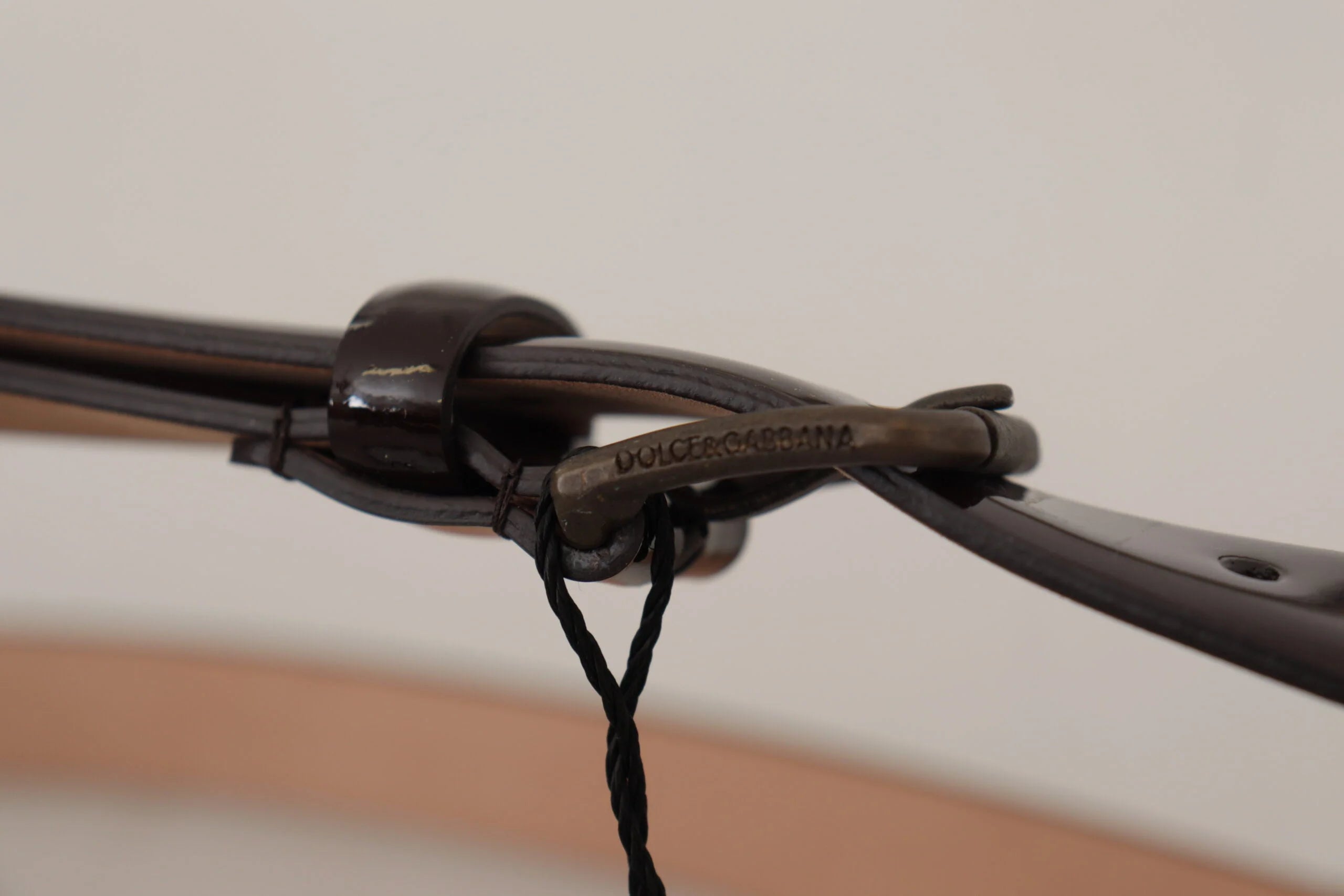 Dolce & Gabbana Black Patent Leather Logo Metal Waist Buckle Belt - 90 cm / 36 Inches - Belts