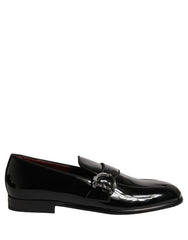 Dolce & Gabbana Black Patent Leather Men Loafers Shoes - EU44/US11