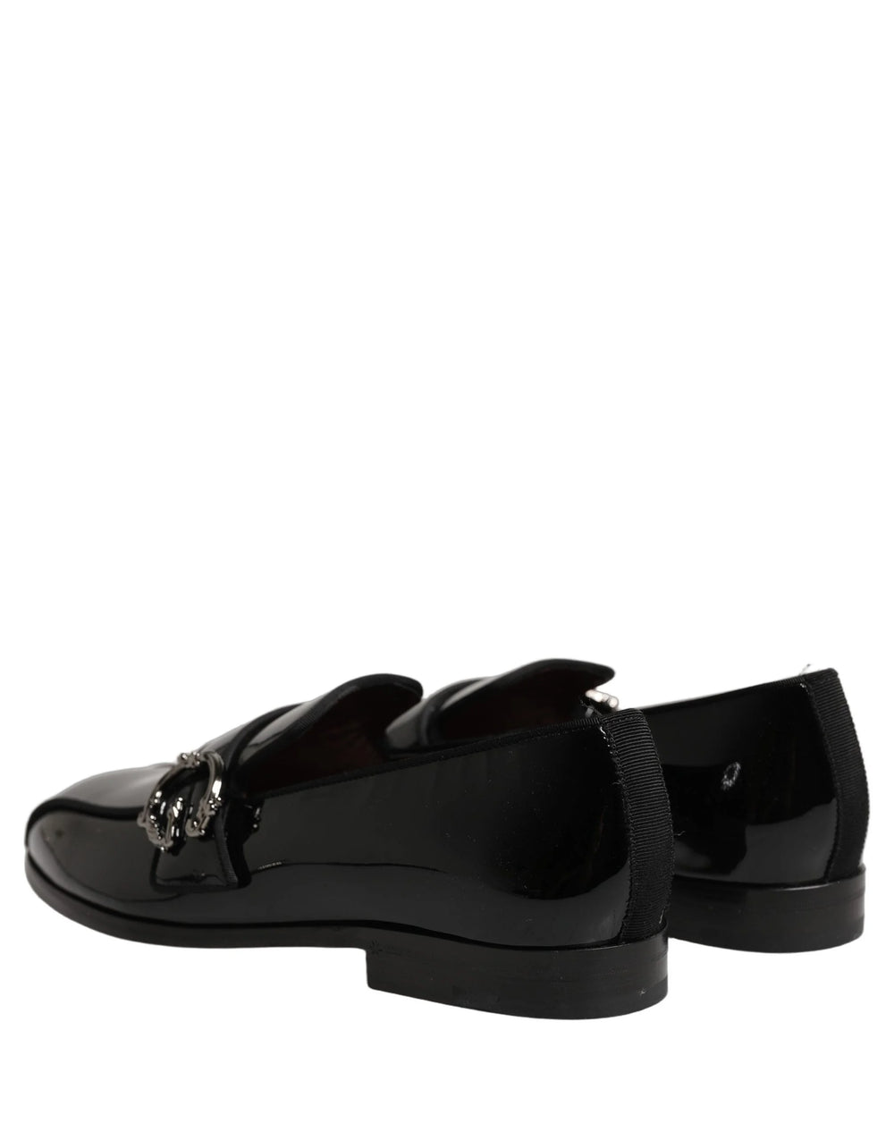 Dolce & Gabbana Black Patent Leather Men Loafers Shoes - EU44/US11