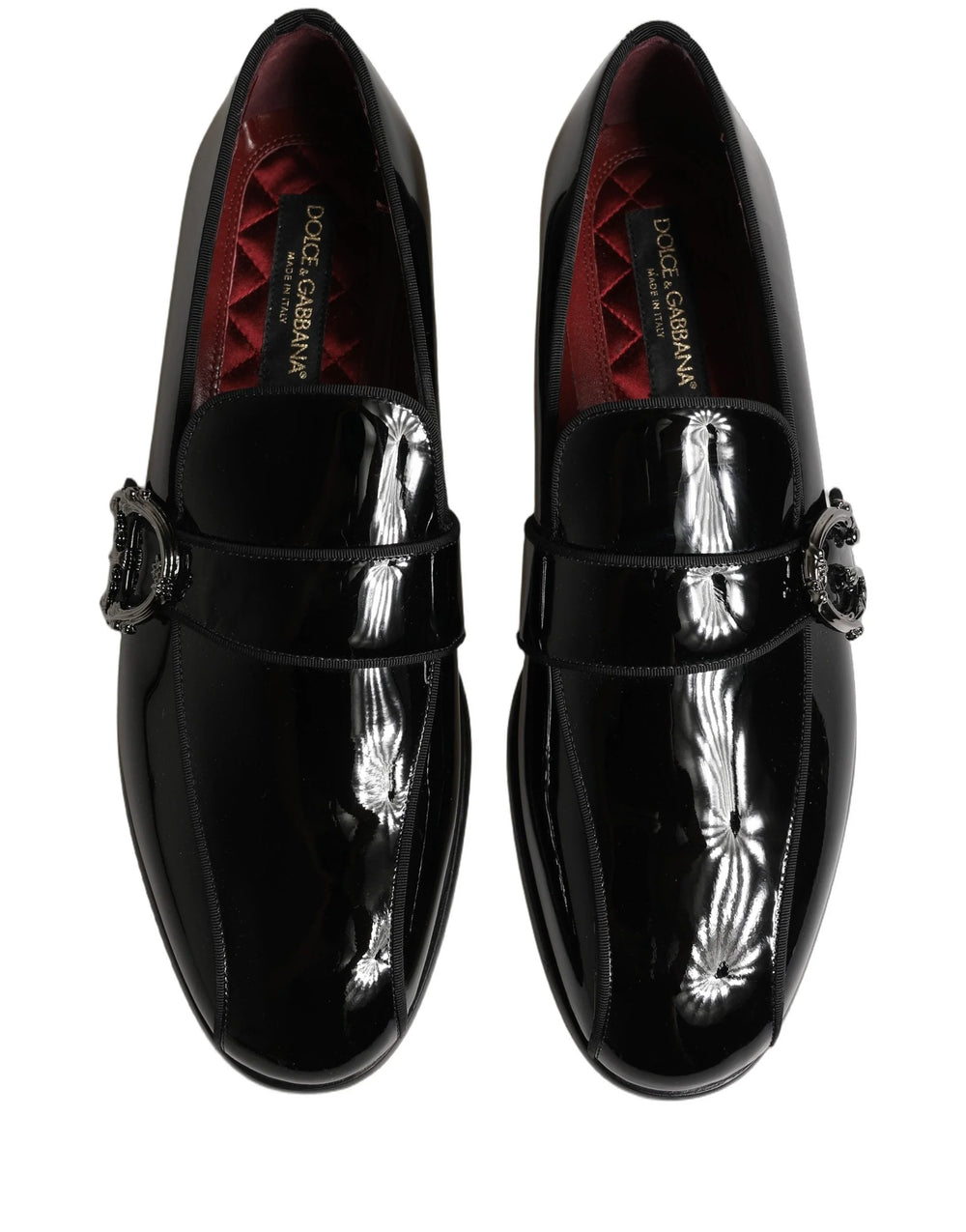 Dolce & Gabbana Black Patent Leather Men Loafers Shoes - EU44/US11