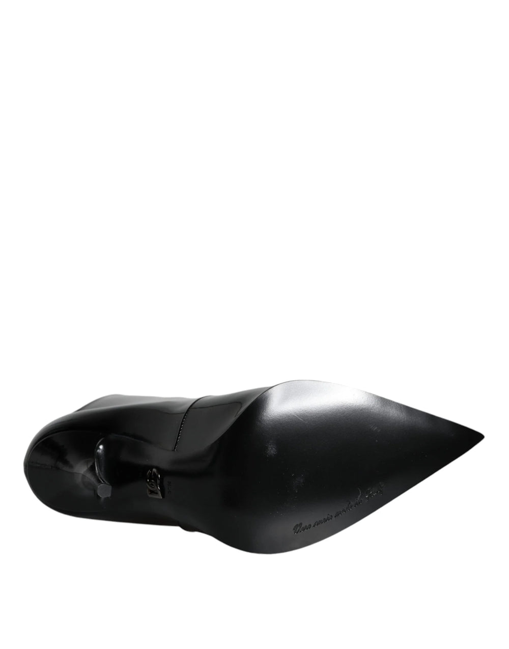 Dolce & Gabbana Black Patent Leather Pointed Ankle Boots Shoes - Boots