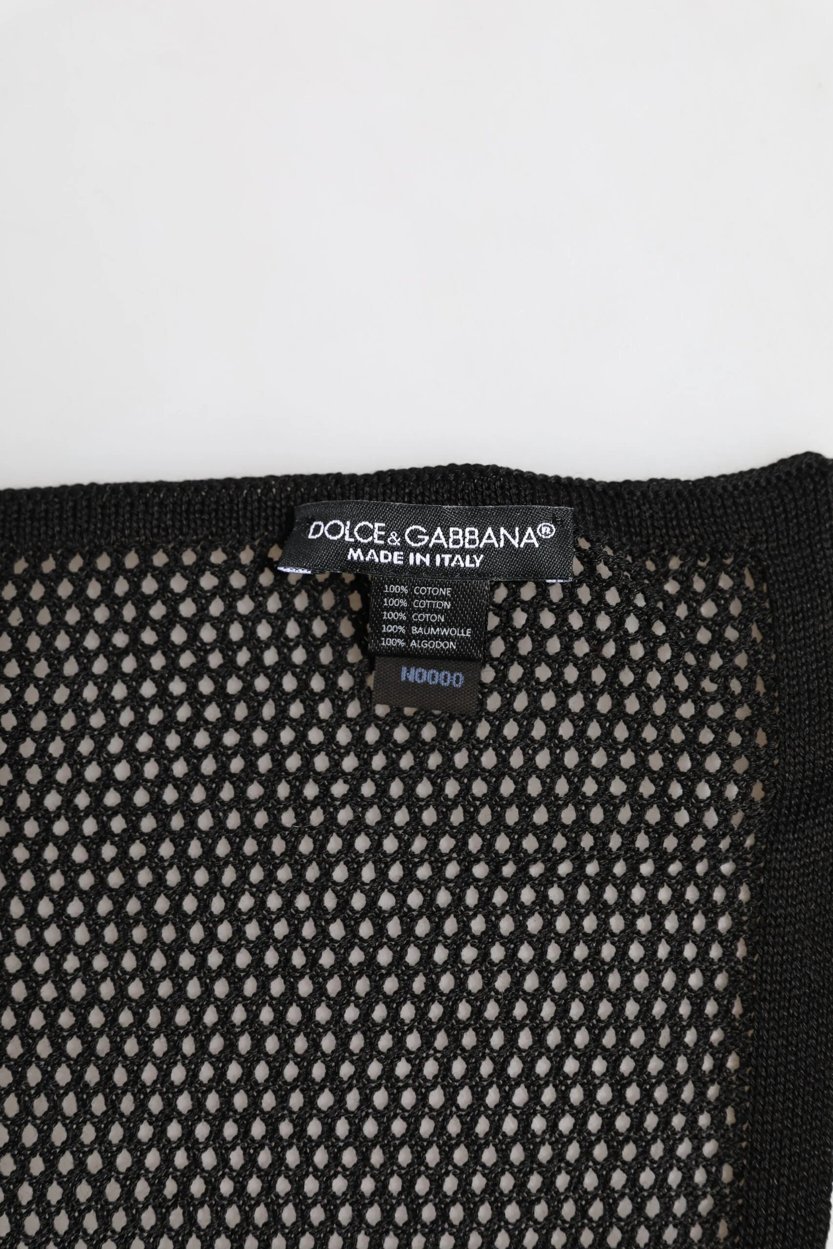 Dolce & Gabbana Black Patterned Cotton Square Foulard Scarf - Scarves & Shawls