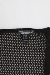 Dolce & Gabbana Black Patterned Cotton Square Foulard Scarf - Scarves & Shawls