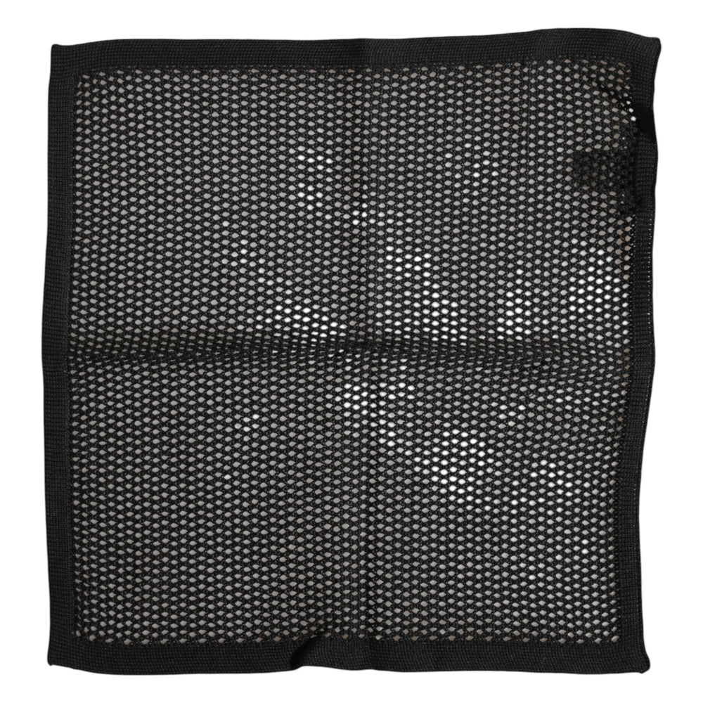 Dolce & Gabbana Black Patterned Cotton Square Foulard Scarf - Scarves & Shawls