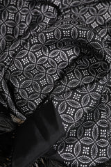 Dolce & Gabbana Black Patterned Fringes Men Foulard Scarf