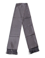 Dolce & Gabbana Black Patterned Fringes Neck Foulard Scarf