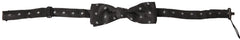 Dolce & Gabbana Black Patterned Silk Adjustable Men Neck Papillon Bow Tie - Neckties