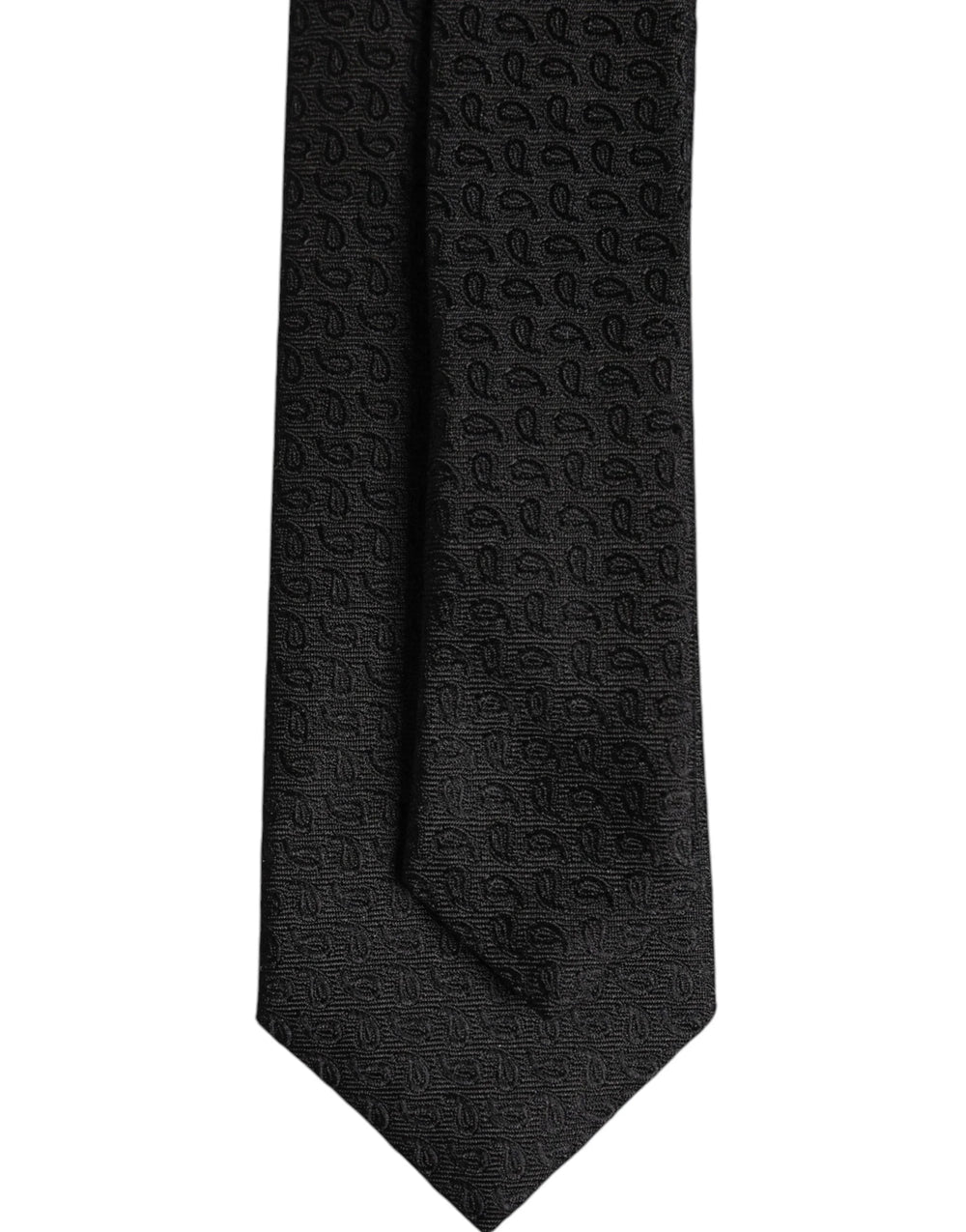 Dolce & Gabbana Black Patterned Silk Adjustable Necktie Tie - Neckties
