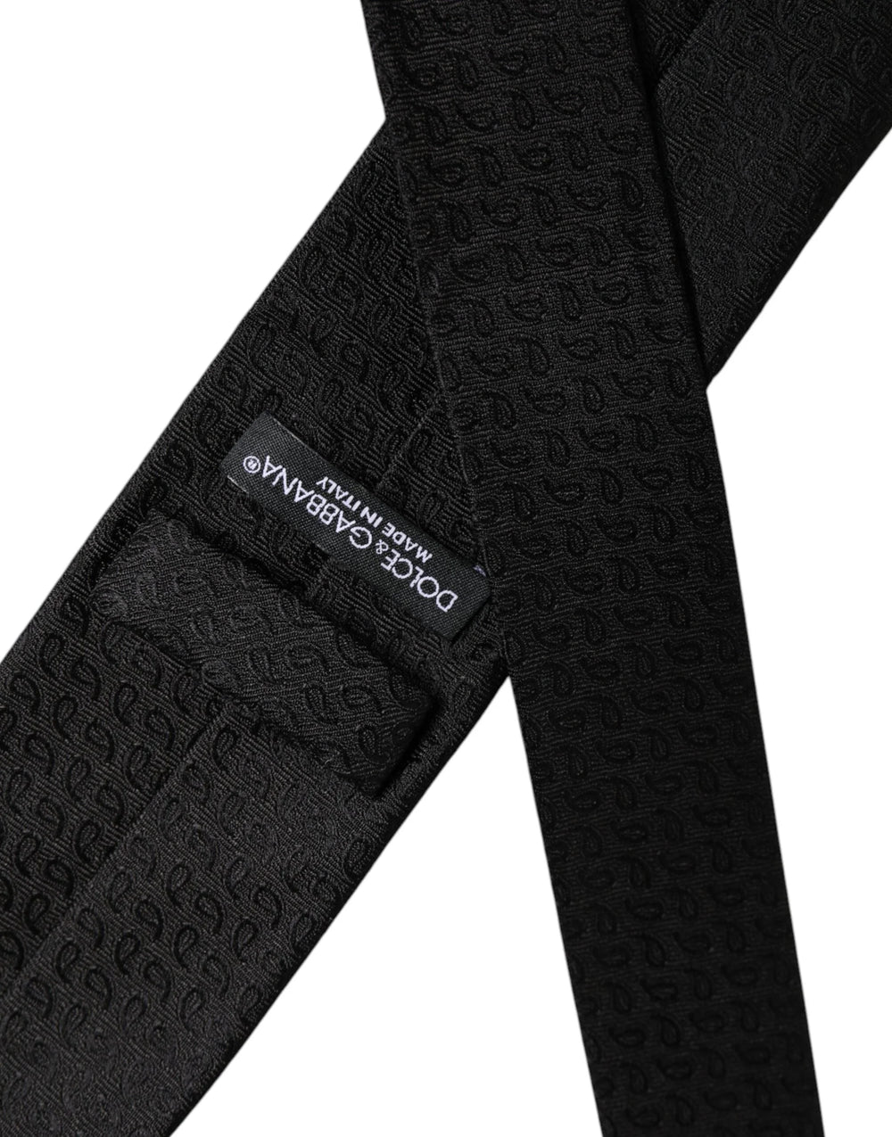 Dolce & Gabbana Black Patterned Silk Adjustable Necktie Tie - Neckties