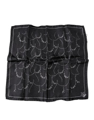 Dolce & Gabbana Black Patterned Silk Handkerchief Scarf - Scarves & Shawls