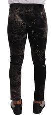 Dolce & Gabbana Black Patterned Skinny Slim Fit Jeans - IT48 | M - Jeans