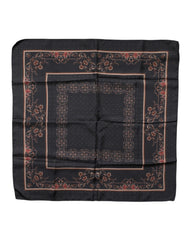 Dolce & Gabbana Black Patterned Square Foulard Scarf
