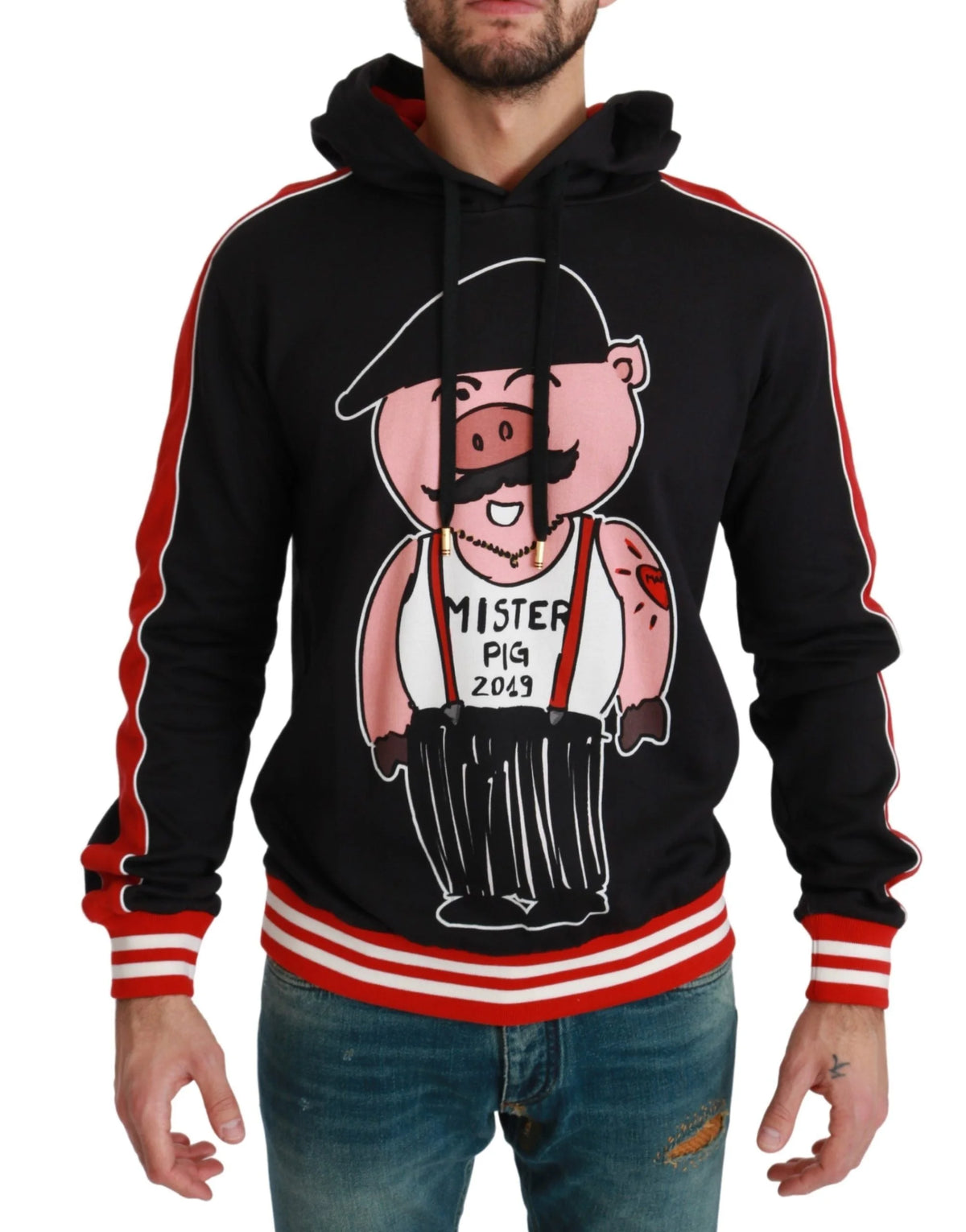 Dolce & Gabbana Black Pig of the Year Hooded Sweater - IT44 | XS - Hoodies