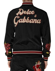 Dolce & Gabbana Black Pin Up Button Down Men Bomber Jacket - IT48 | M
