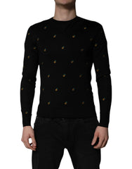 Dolce & Gabbana Black Pineapple Crew Neck Pullover Sweater - IT44 | XS - Sweaters